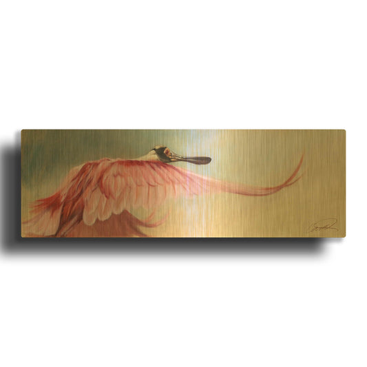 'Wingspread Spoonbill' By Robert Campbell Gold Metal Wall Art