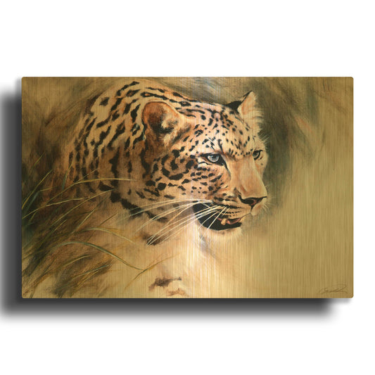 'Leopard' By Robert Campbell Gold Metal Wall Art