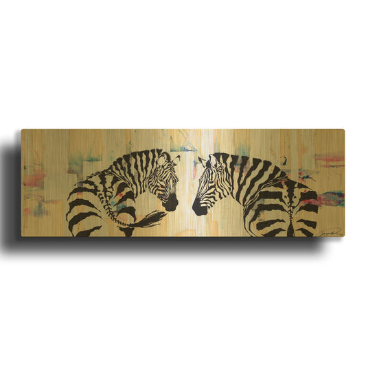 'Zebra Gates' By Robert Campbell Gold Metal Wall Art