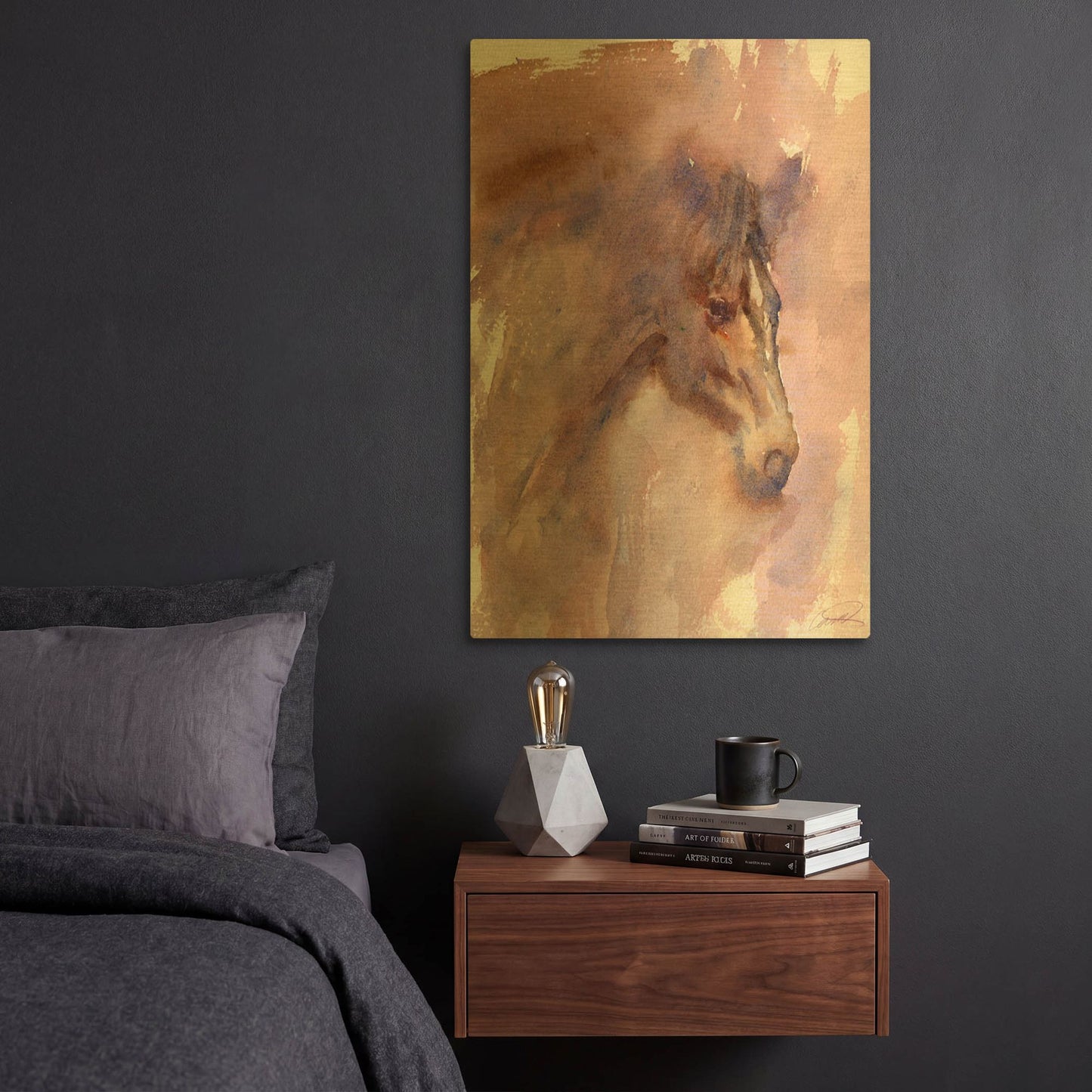 'Expressive Equine' By Robert Campbell Gold Metal Wall Art