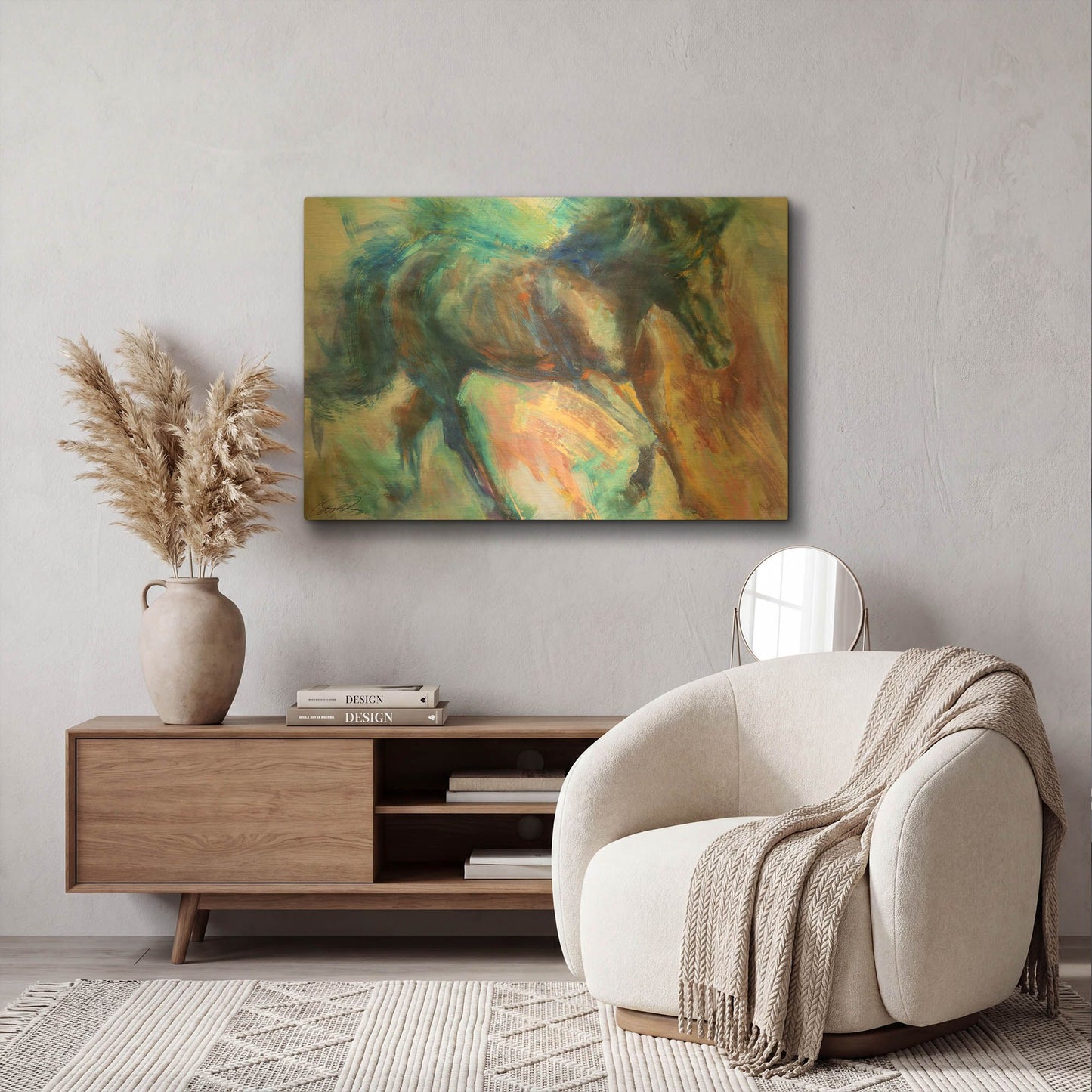 'Equine Fiesta' By Robert Campbell Gold Metal Wall Art