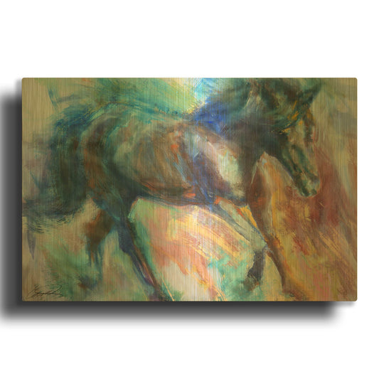 'Equine Fiesta' By Robert Campbell Gold Metal Wall Art