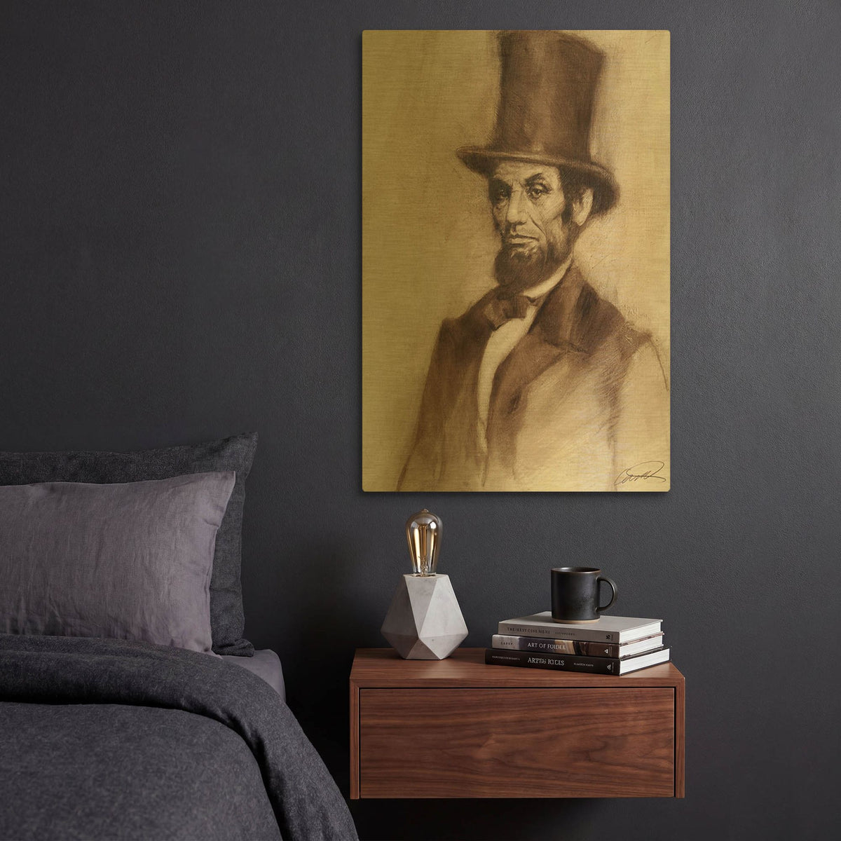 'Honest Abe' By Robert Campbell Gold Metal Wall Art
