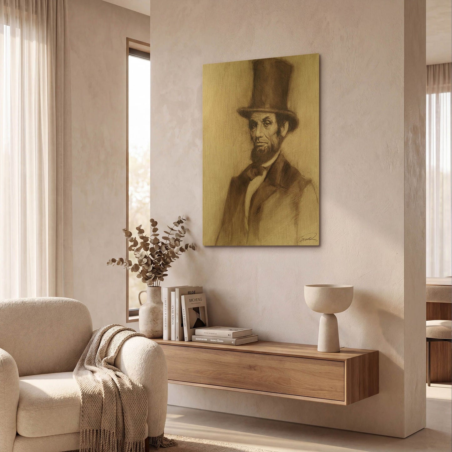 'Honest Abe' By Robert Campbell Gold Metal Wall Art
