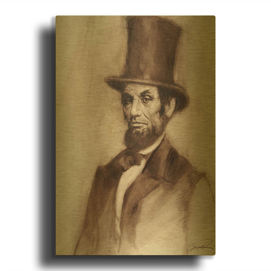 'Honest Abe' By Robert Campbell Gold Metal Wall Art