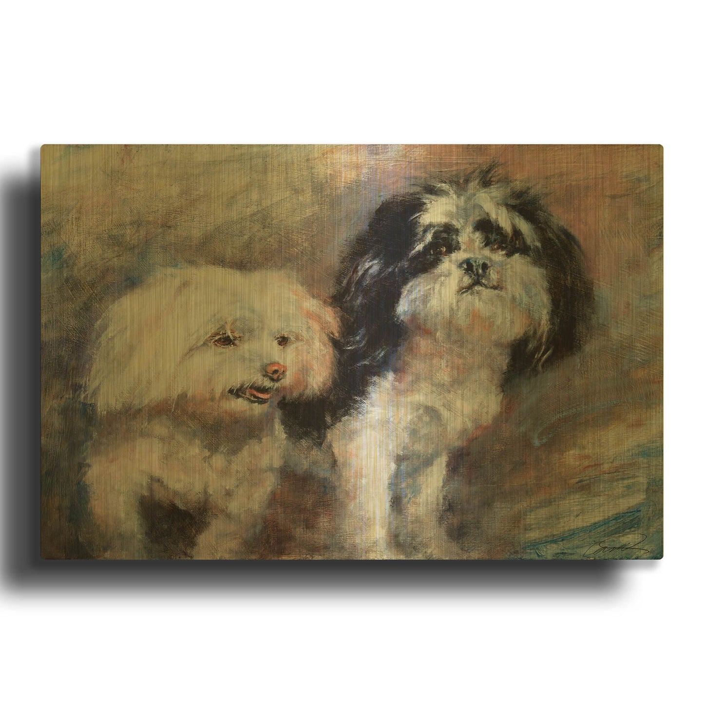 'Fuzzy Friends' By Robert Campbell Gold Metal Wall Art