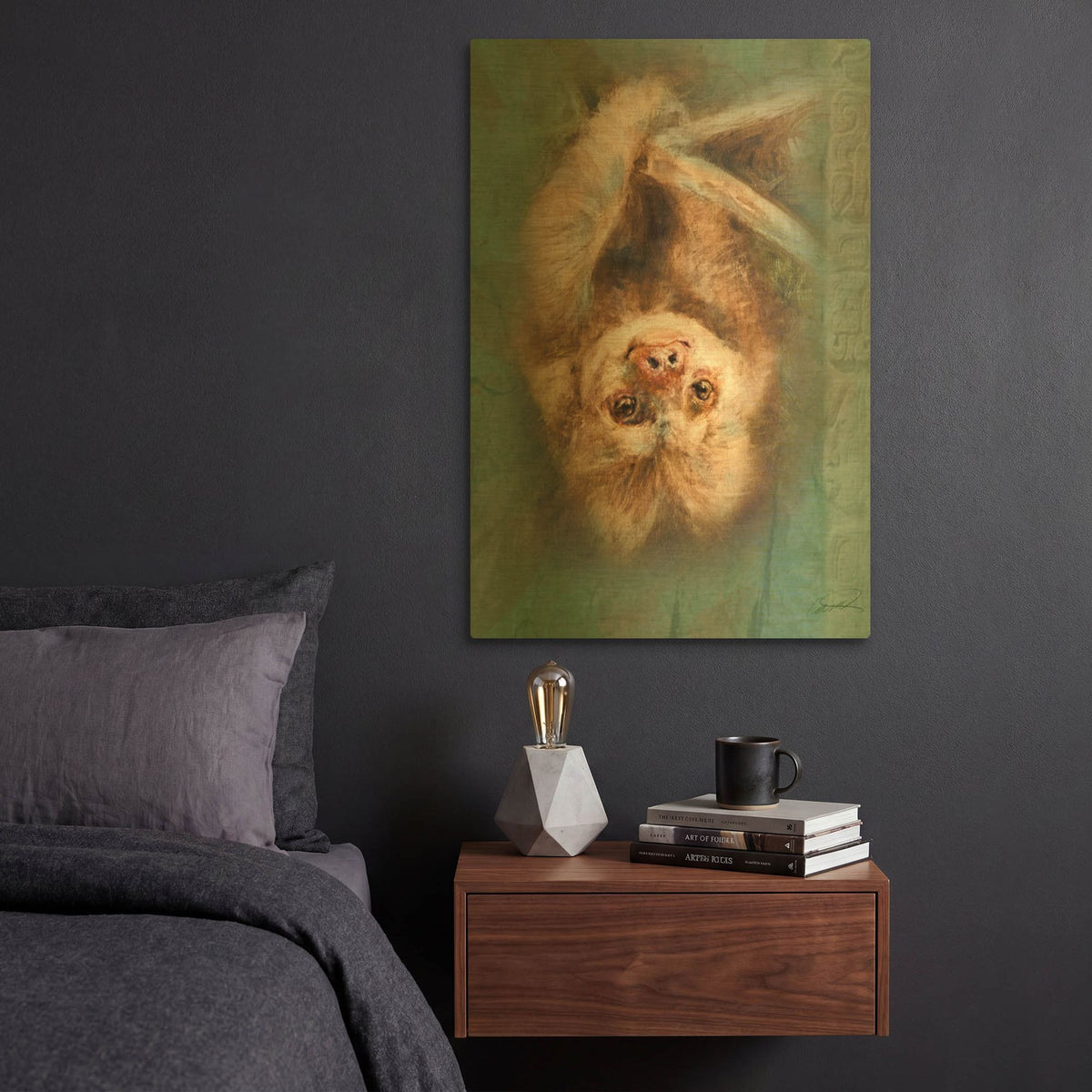 'Two-Toed Sloth' By Robert Campbell Gold Metal Wall Art