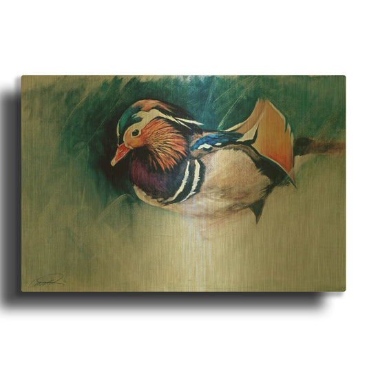'Mandarin Duck Soup' By Robert Campbell Gold Metal Wall Art