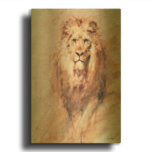 'Look of a Lion' By Robert Campbell Gold Metal Wall Art