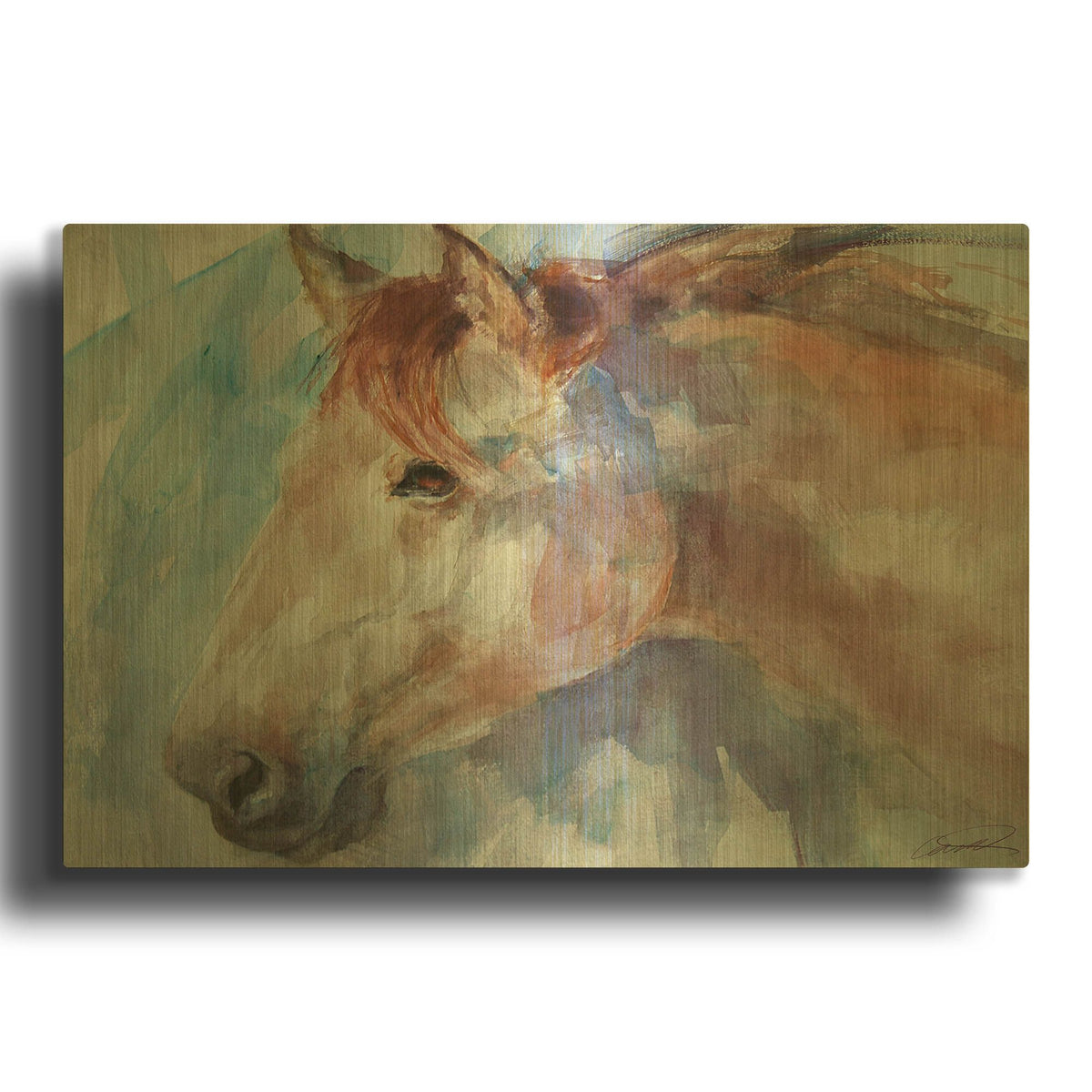 'Equine by Design' By Robert Campbell Gold Metal Wall Art