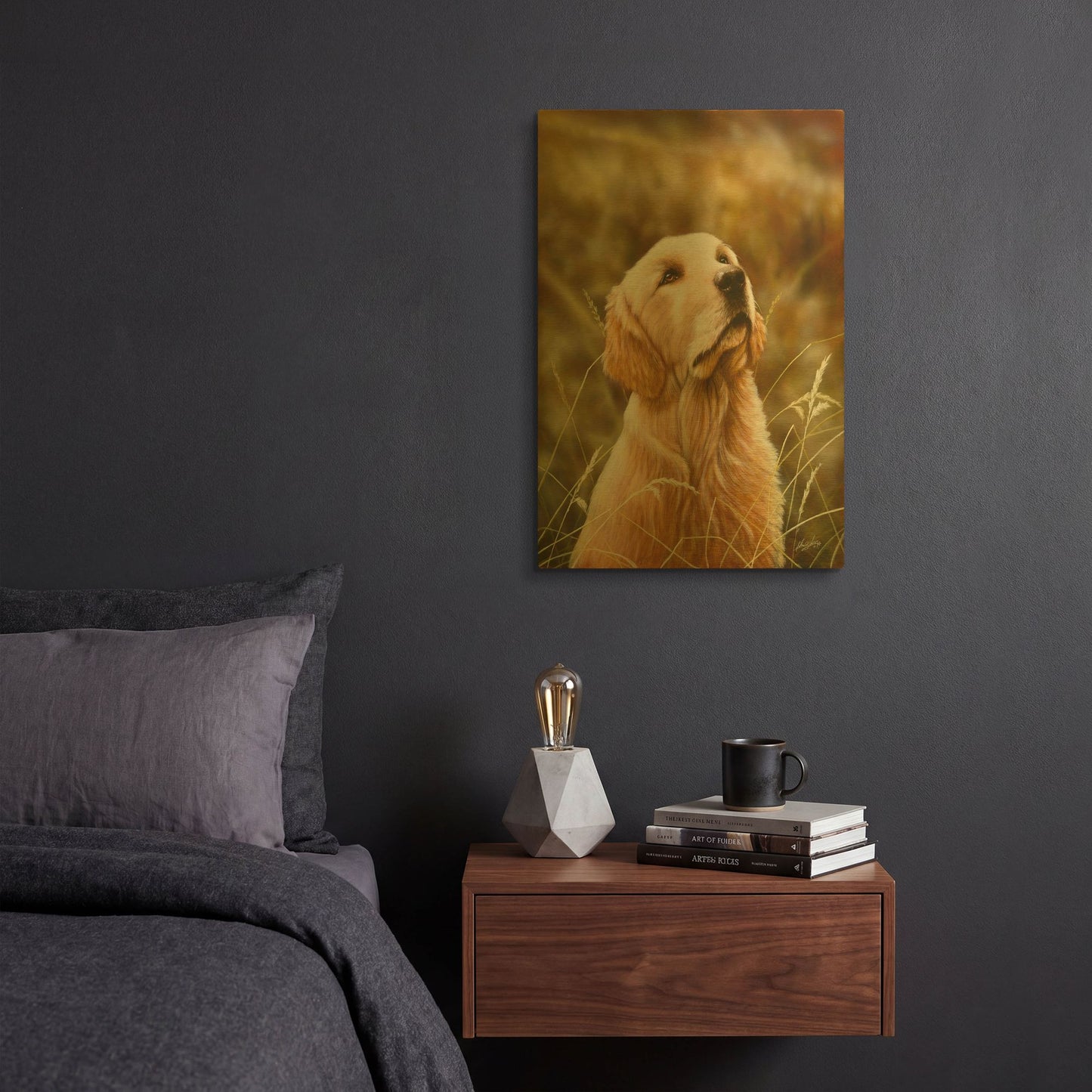 'Golden Dog' By John Silver Gold Metal Wall Art