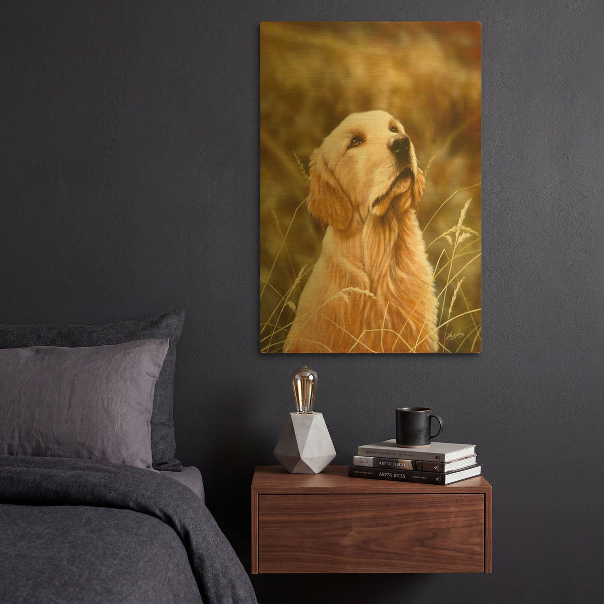 'Golden Dog' By John Silver Gold Metal Wall Art