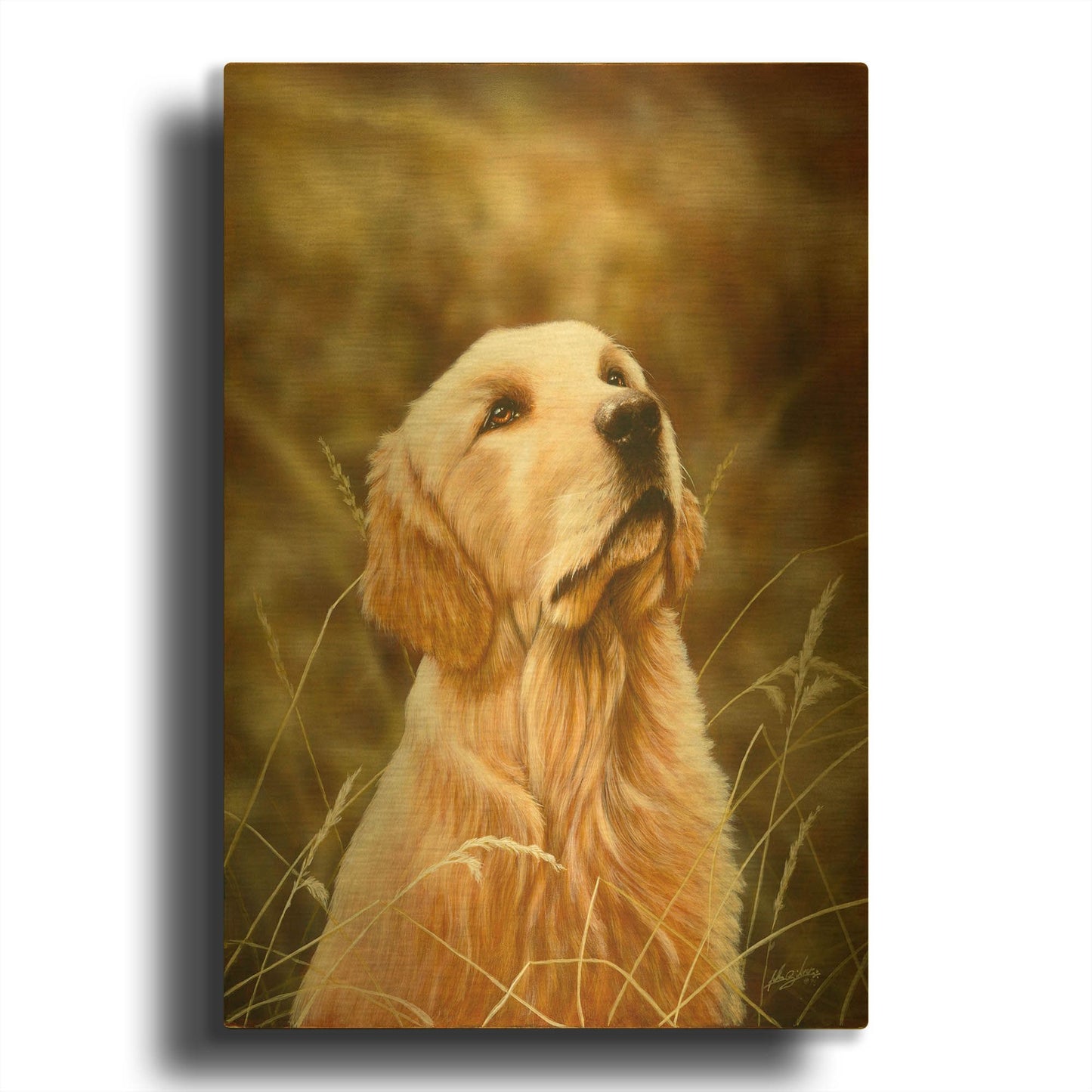 'Golden Dog' By John Silver Gold Metal Wall Art