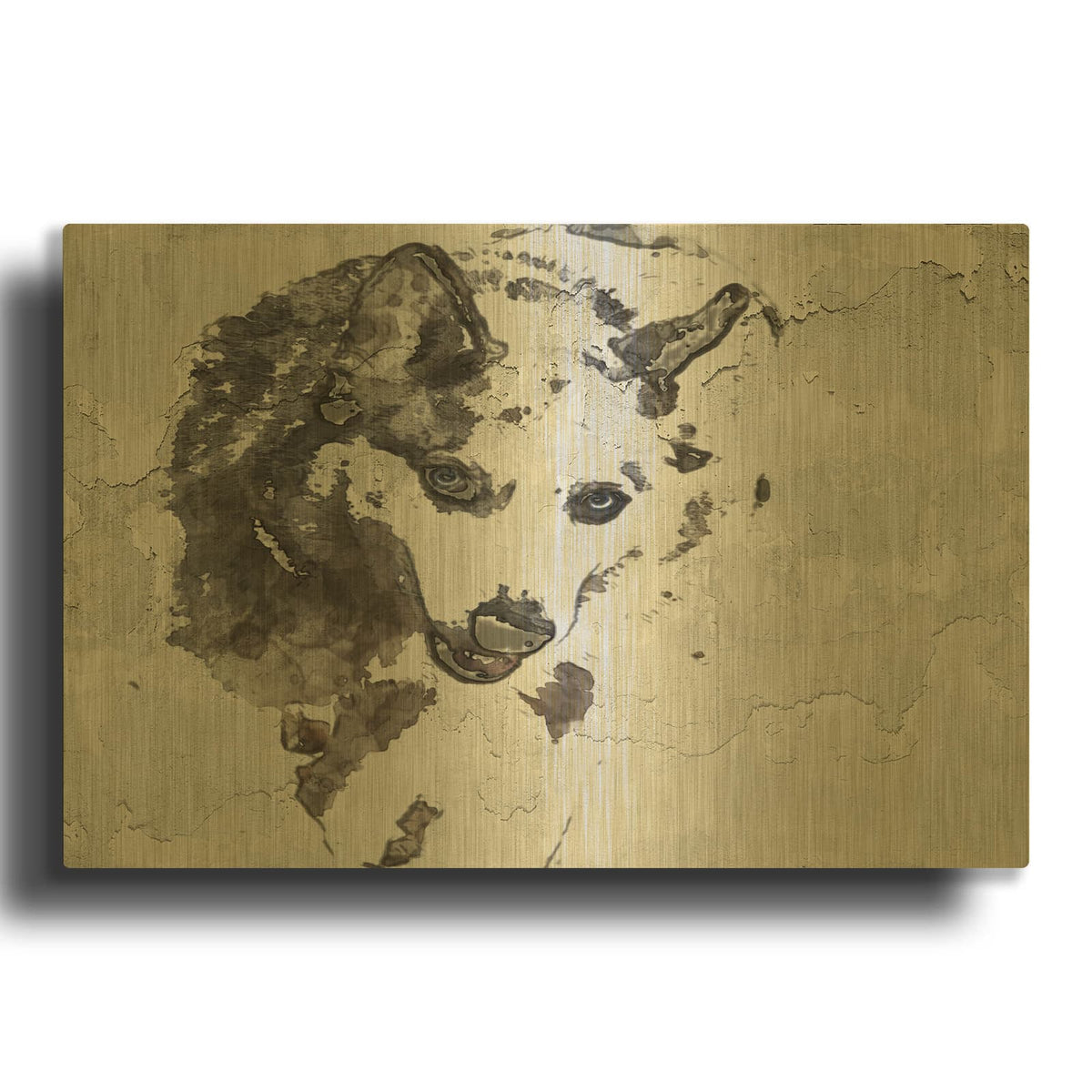 'Forest Wolf' By Irena Orlov Gold Metal Wall Art
