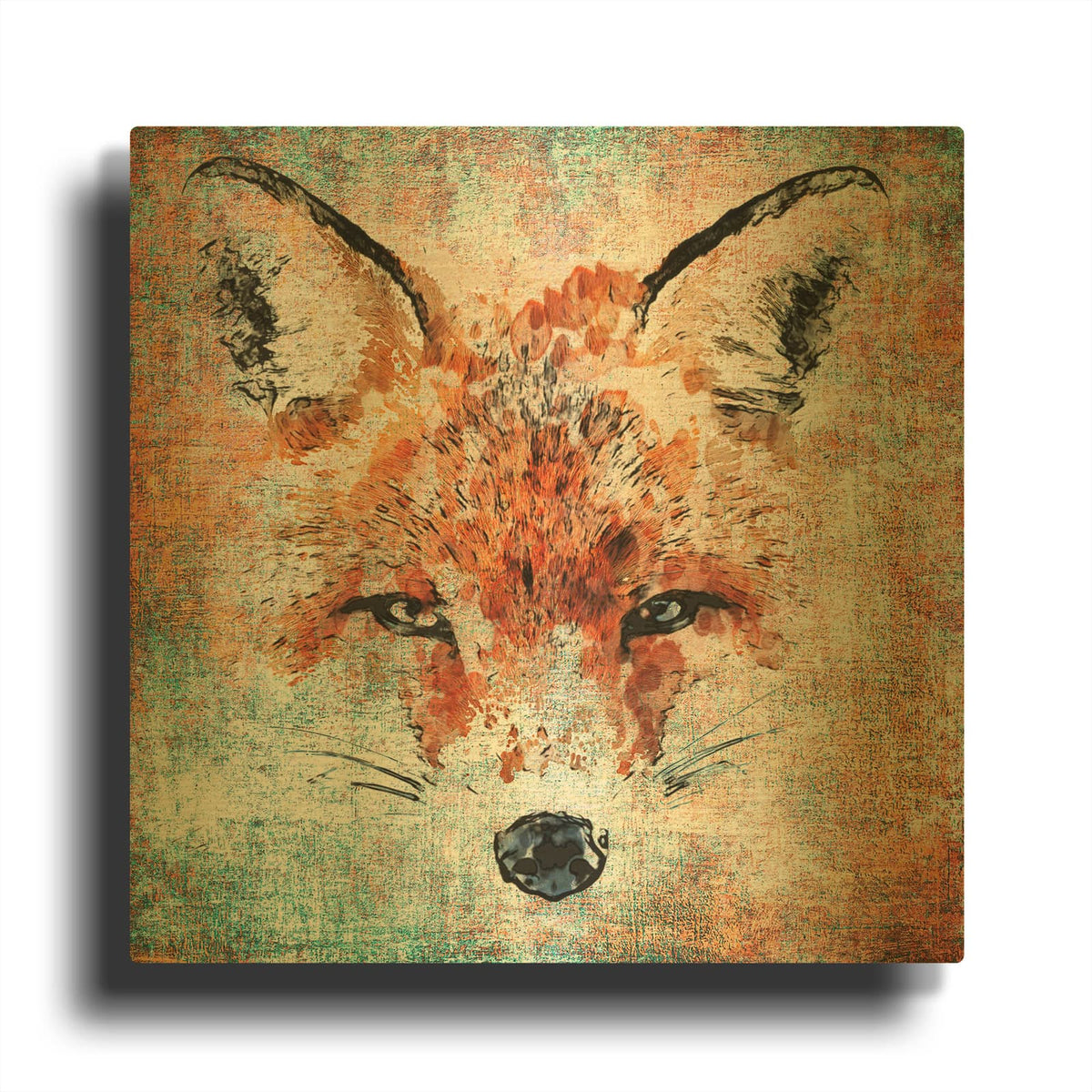 'Red Fox 3' By Irena Orlov Gold Metal Wall Art