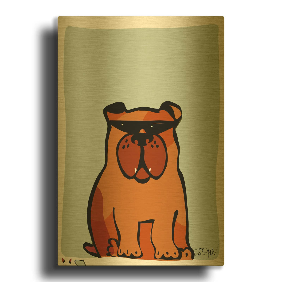 'Woof' By Irena Orlov Gold Metal Wall Art