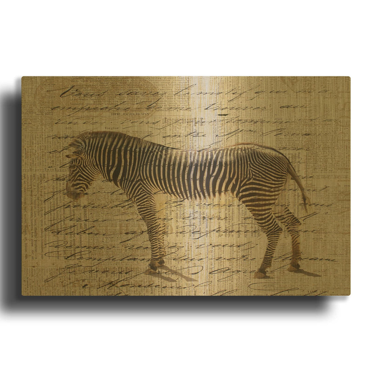 'Zebra' By Irena Orlov Gold Metal Wall Art