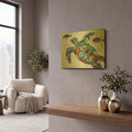 'Silver Sea Turtle' By St. Hilaire Elizabeth Gold Metal Wall Art
