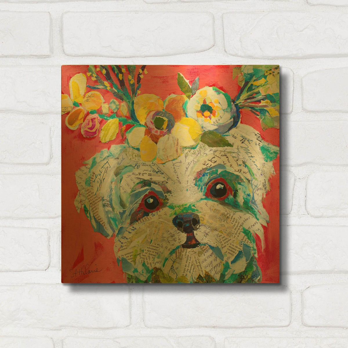 'Floral Hot Dog' By St. Hilaire Elizabeth Gold Metal Wall Art