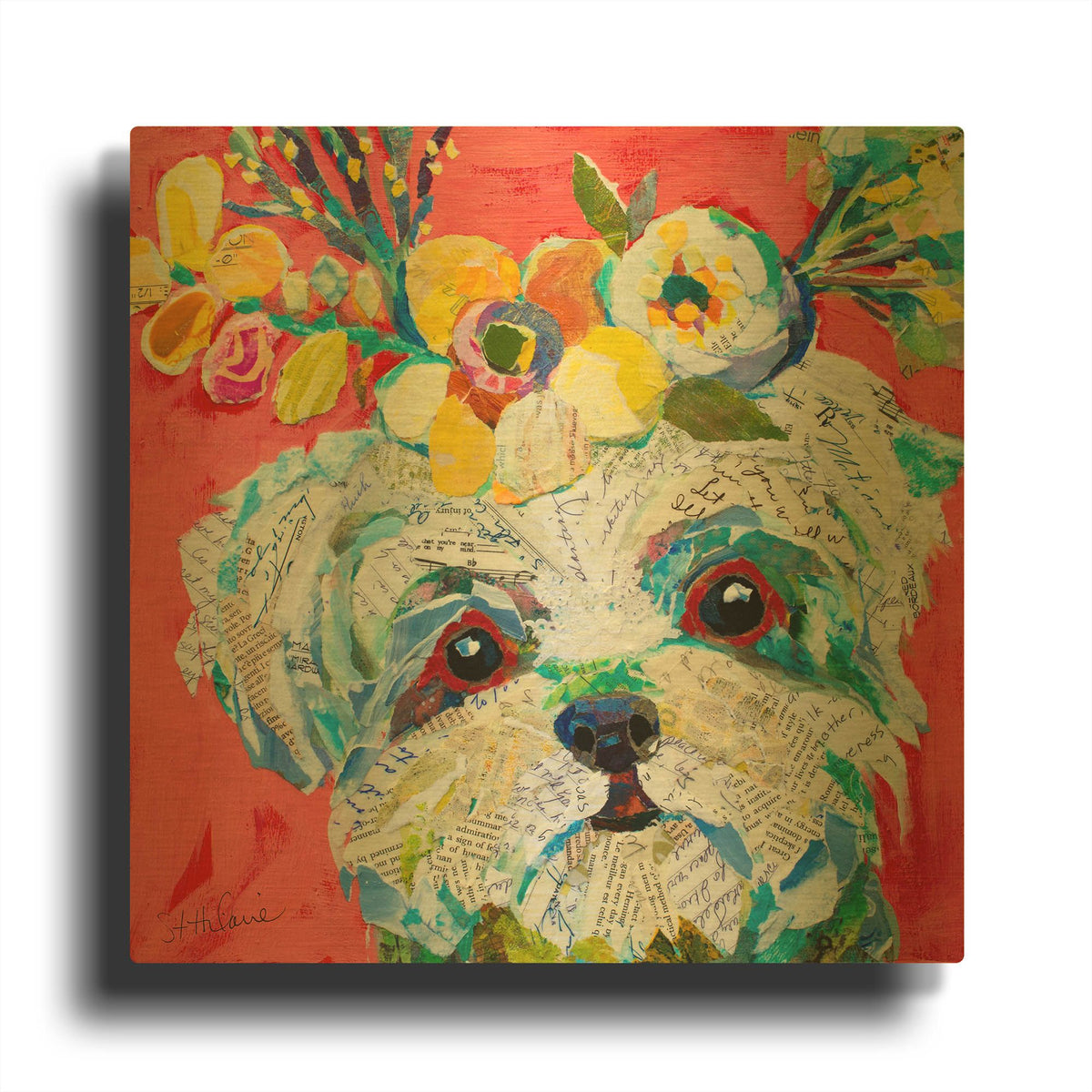 'Floral Hot Dog' By St. Hilaire Elizabeth Gold Metal Wall Art