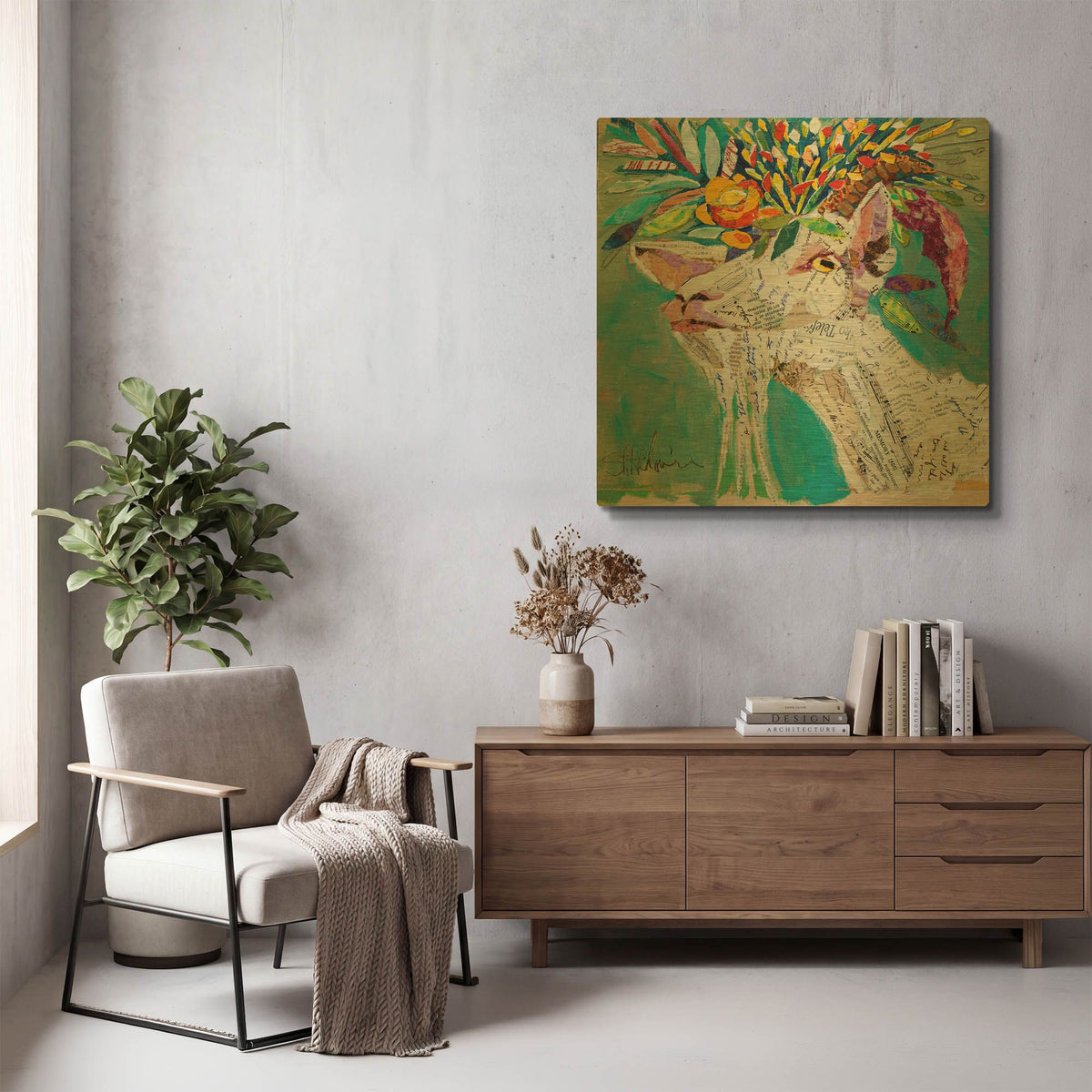 'Billiegoat' By St. Hilaire Elizabeth Gold Metal Wall Art