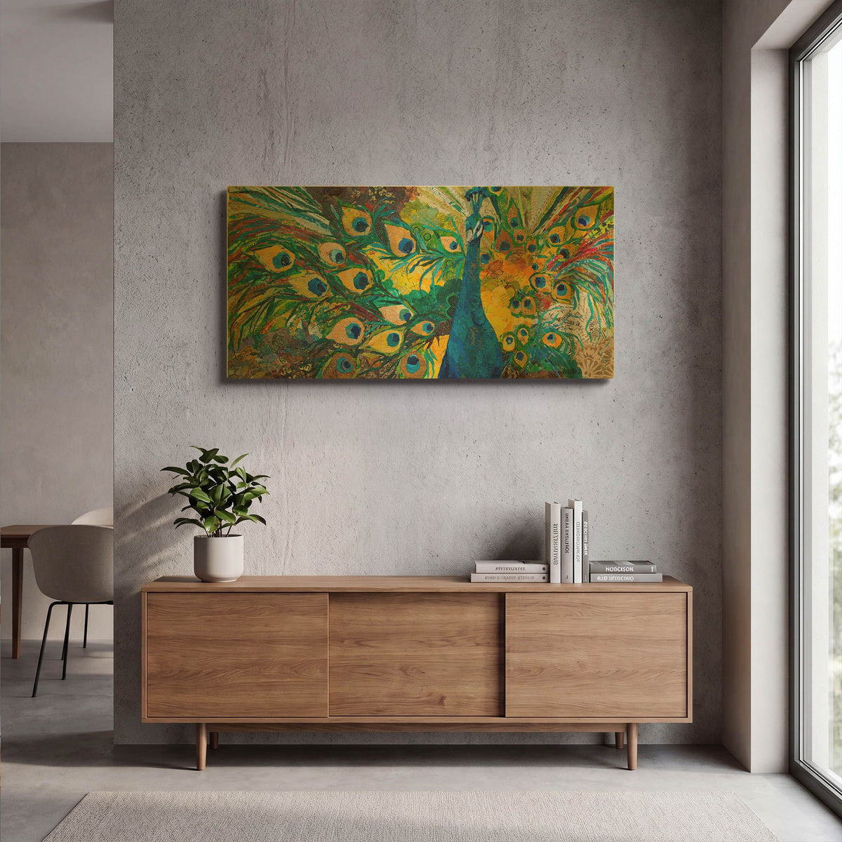 'Percy Peacock' By St. Hilaire Elizabeth Gold Metal Wall Art