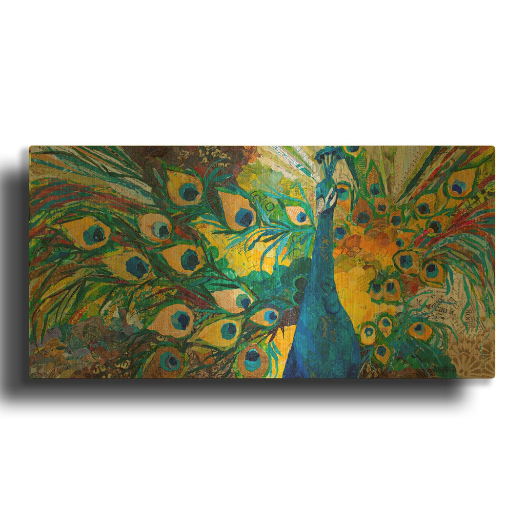 'Percy Peacock' By St. Hilaire Elizabeth Gold Metal Wall Art