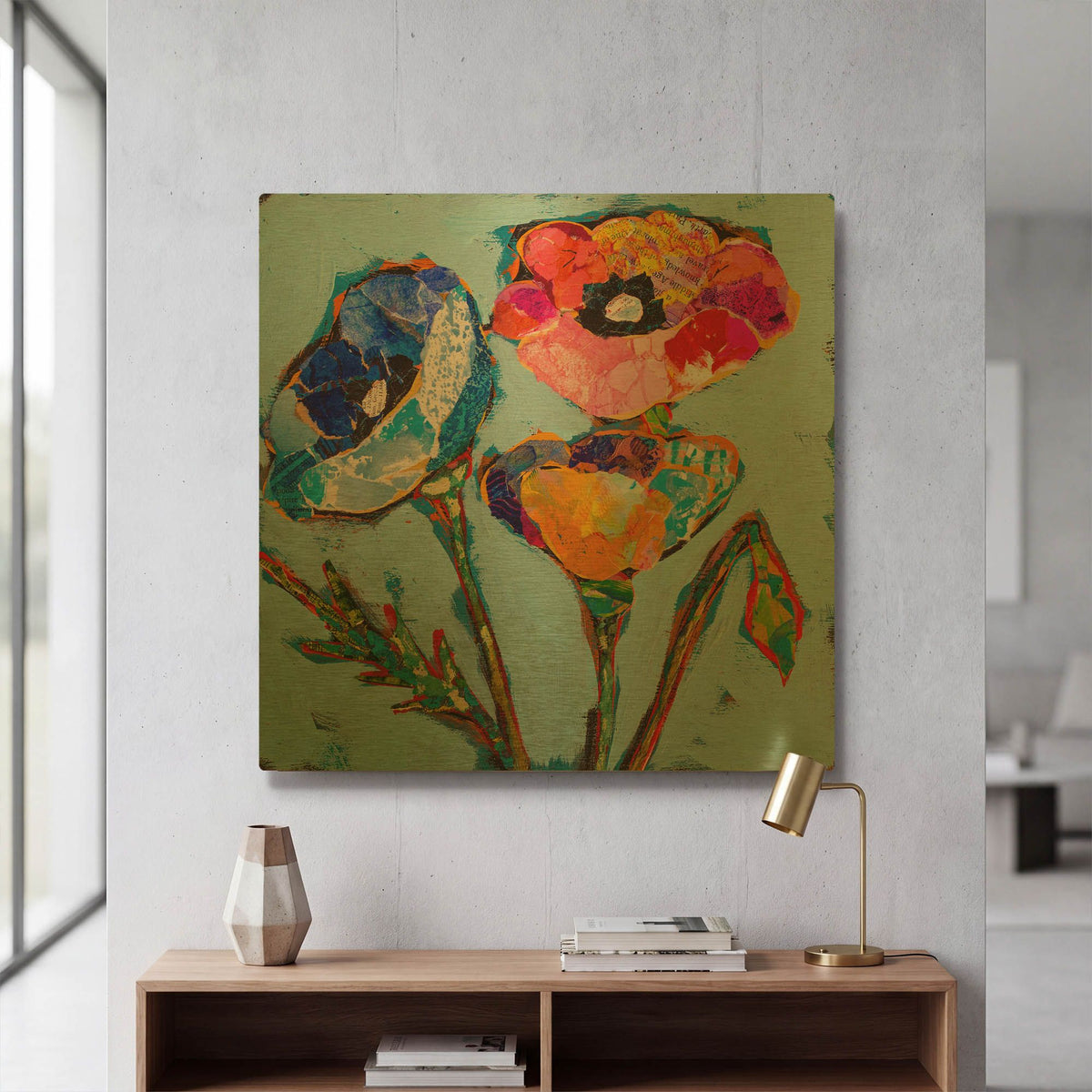 'Poppy 7' By St. Hilaire Elizabeth Gold Metal Wall Art