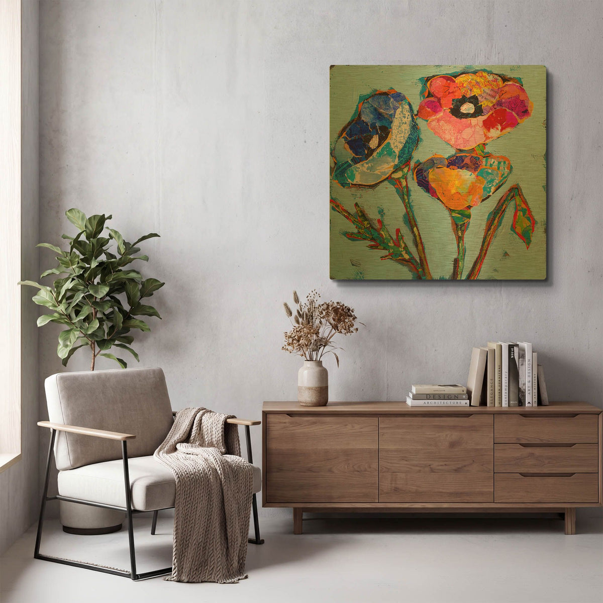 'Poppy 7' By St. Hilaire Elizabeth Gold Metal Wall Art