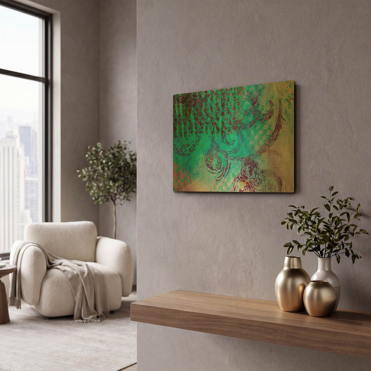 'Paper Blue' By St. Hilaire Elizabeth Gold Metal Wall Art