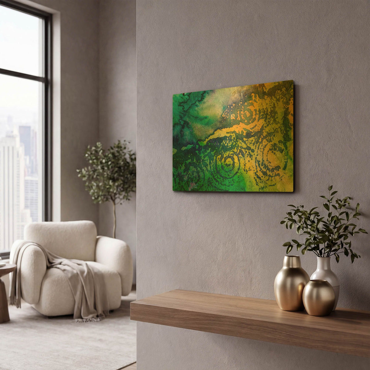 'Paper 7' By St. Hilaire Elizabeth Gold Metal Wall Art