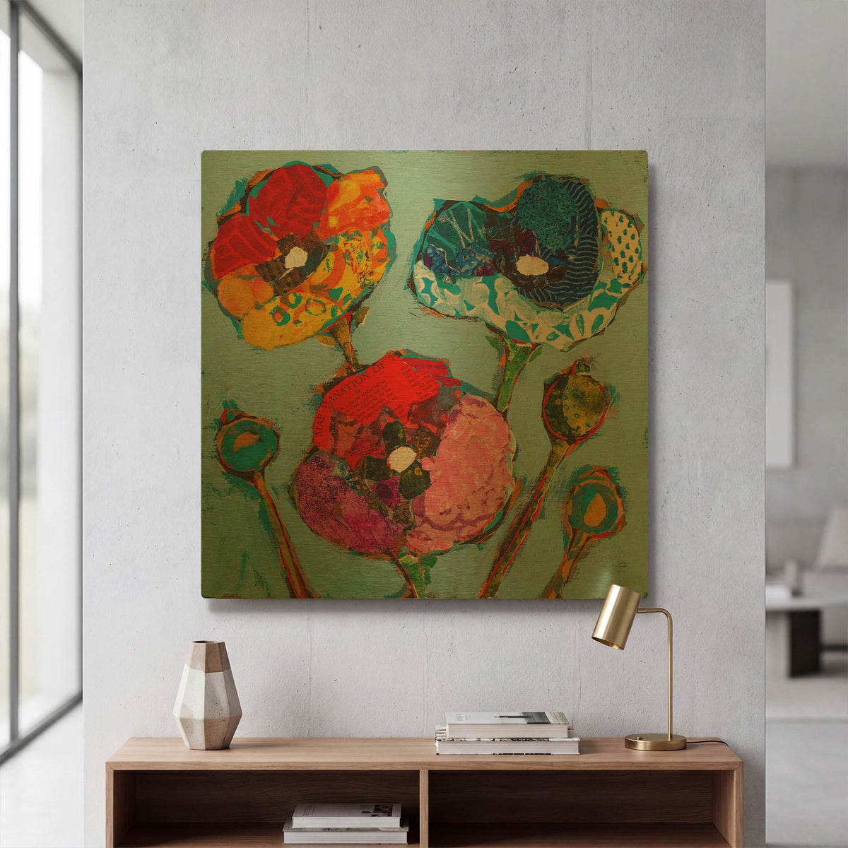 'Poppy 6' By St. Hilaire Elizabeth Gold Metal Wall Art