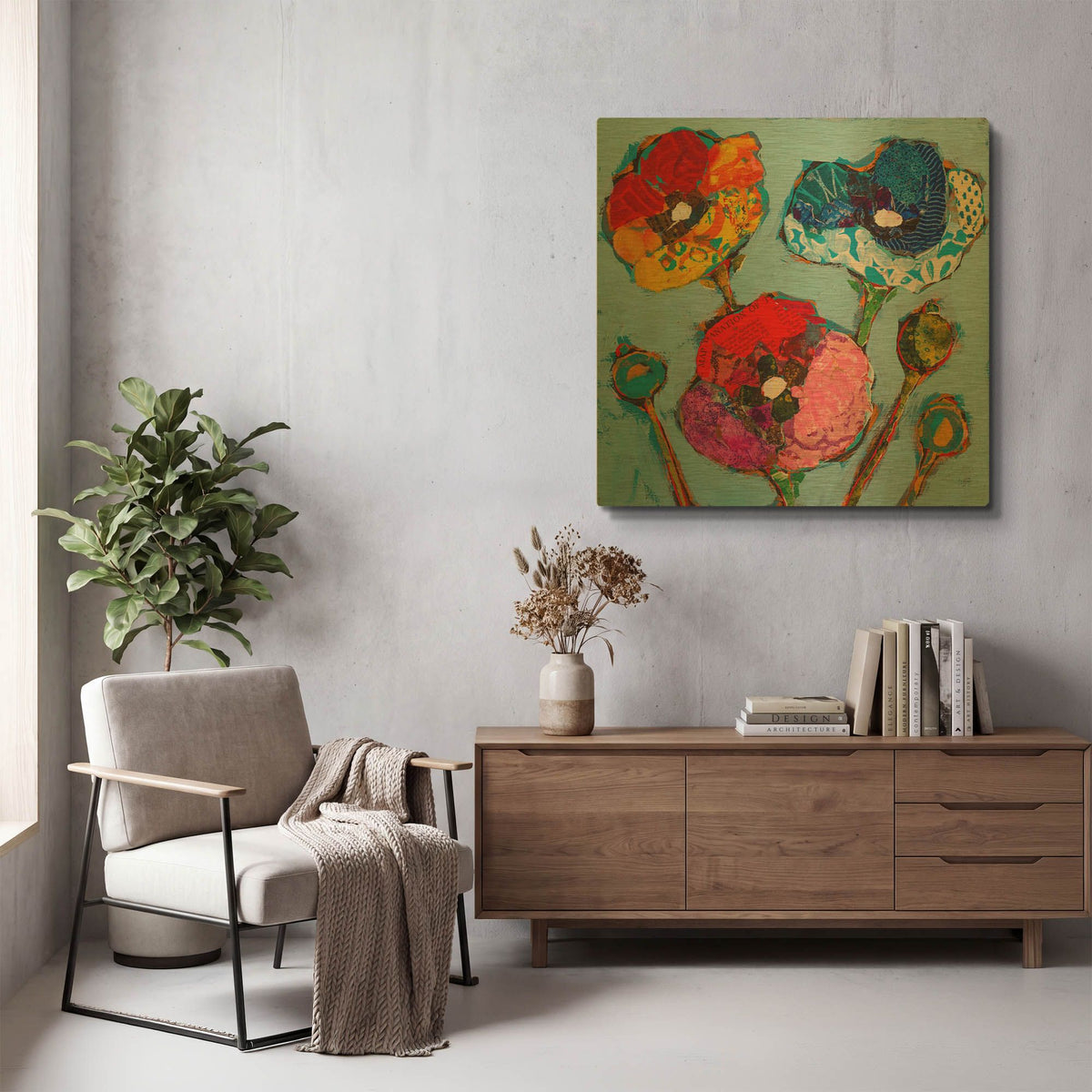 'Poppy 6' By St. Hilaire Elizabeth Gold Metal Wall Art