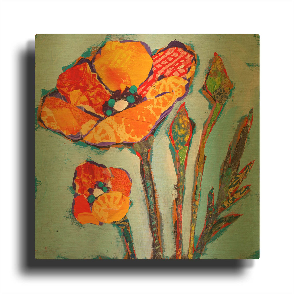 'Poppy 5' By St. Hilaire Elizabeth Gold Metal Wall Art