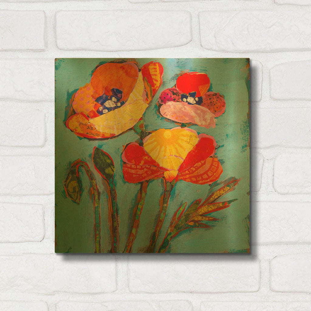 'Poppy 2' By St. Hilaire Elizabeth Gold Metal Wall Art