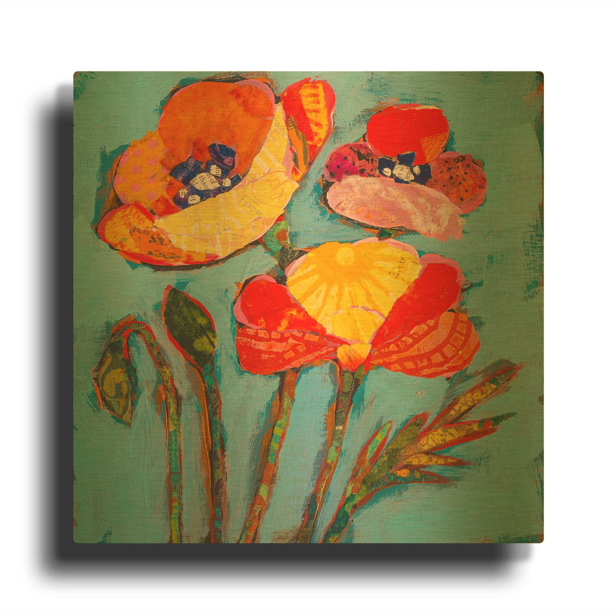 'Poppy 2' By St. Hilaire Elizabeth Gold Metal Wall Art