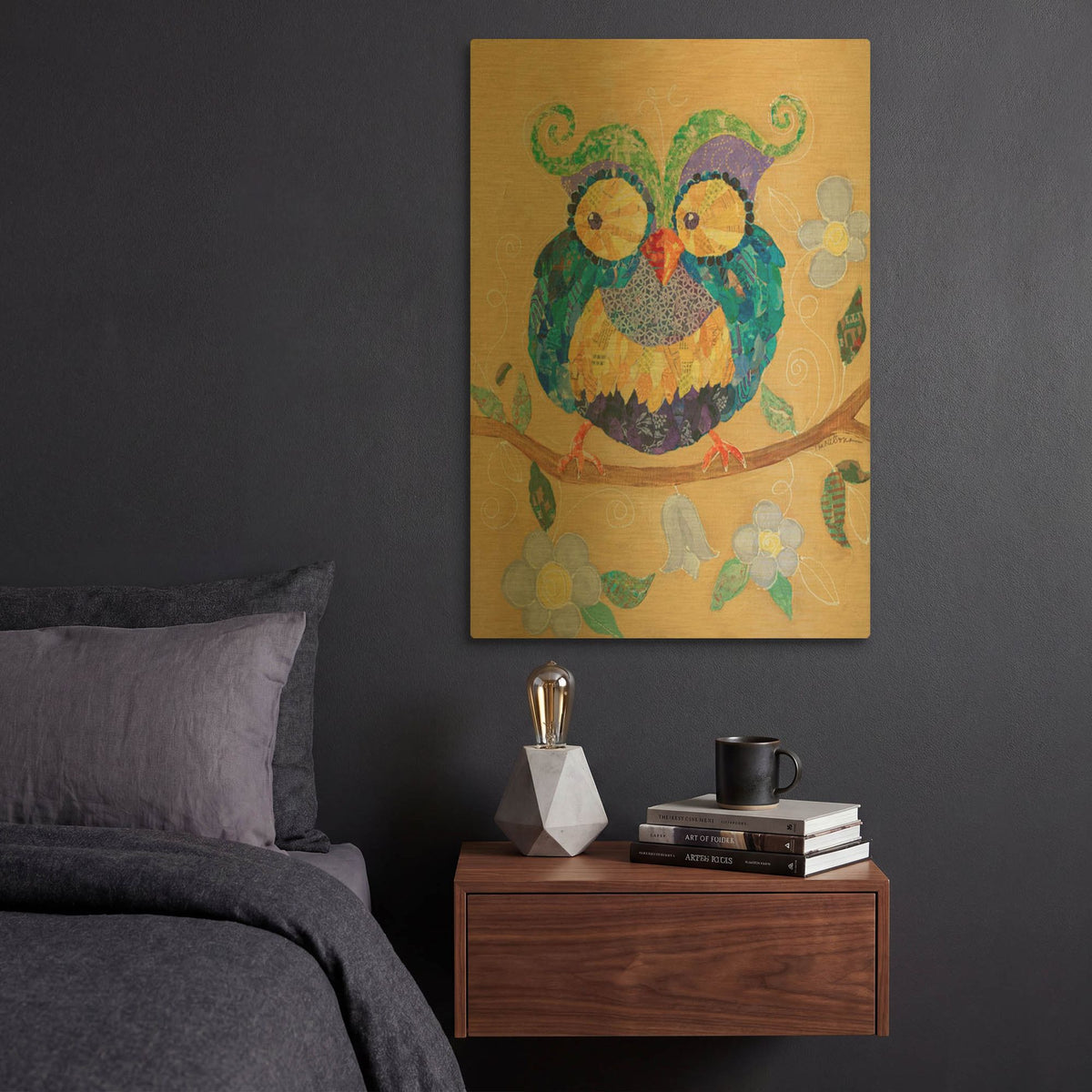 'Owl Always Love You Too' By St. Hilaire Elizabeth Gold Metal Wall Art