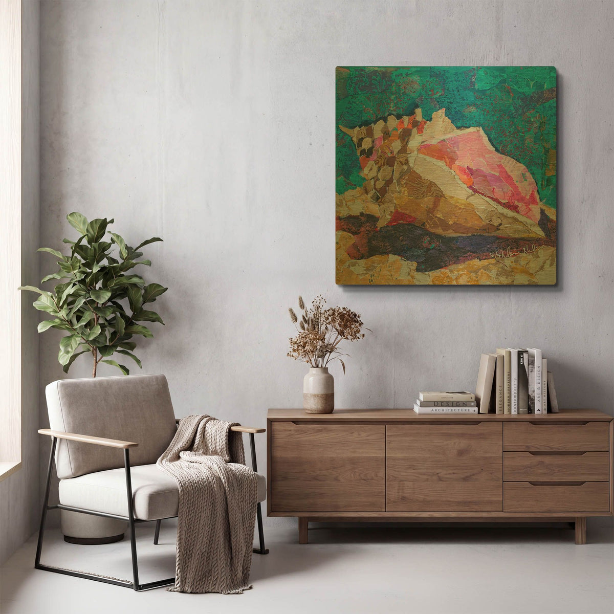 'Conch' By St. Hilaire Elizabeth Gold Metal Wall Art
