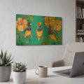 'Tropical Finches' By St. Hilaire Elizabeth Gold Metal Wall Art