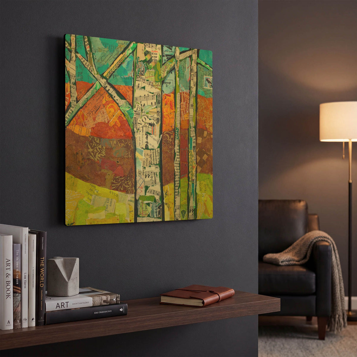 'Fall Trees 2' By St. Hilaire Elizabeth Gold Metal Wall Art