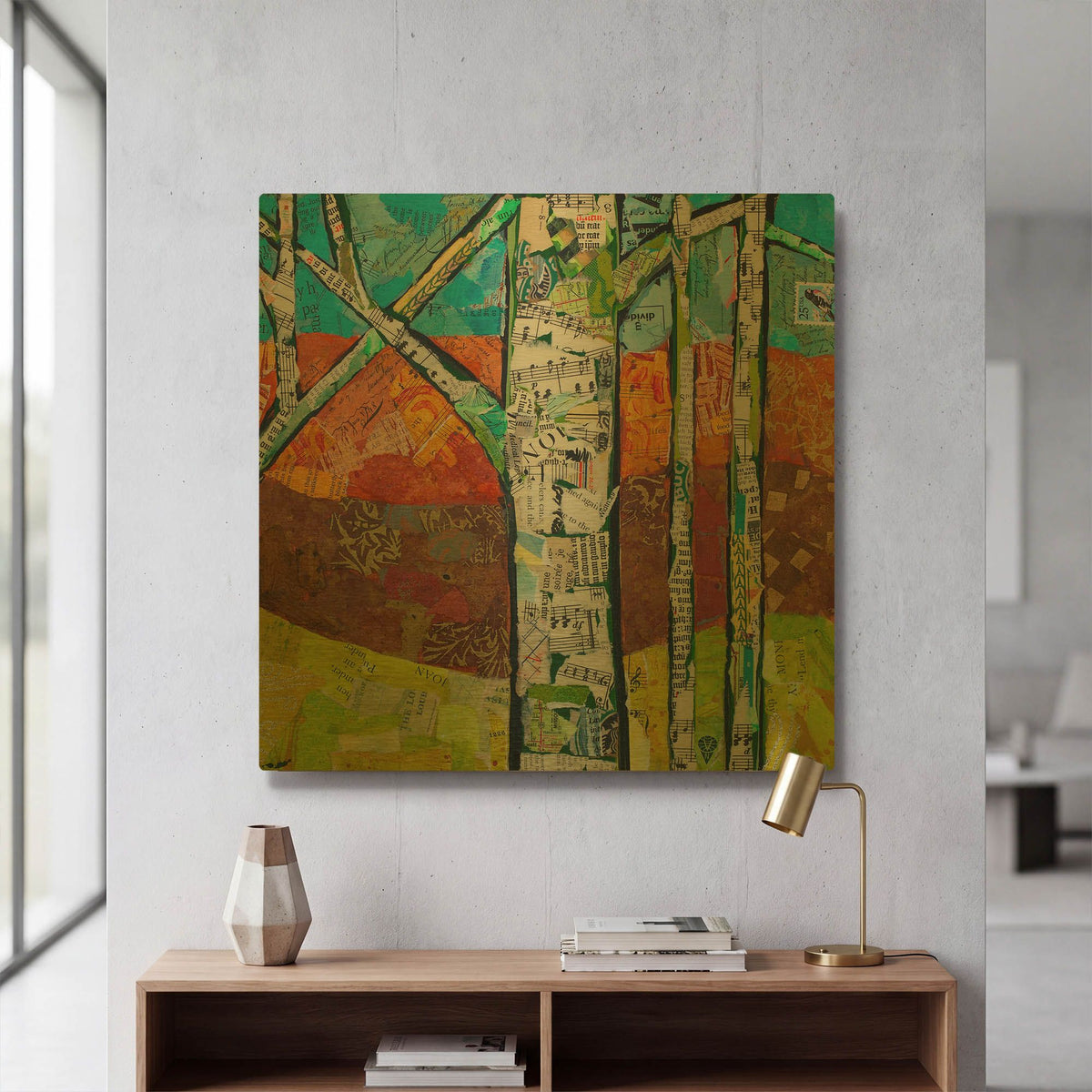 'Fall Trees 2' By St. Hilaire Elizabeth Gold Metal Wall Art