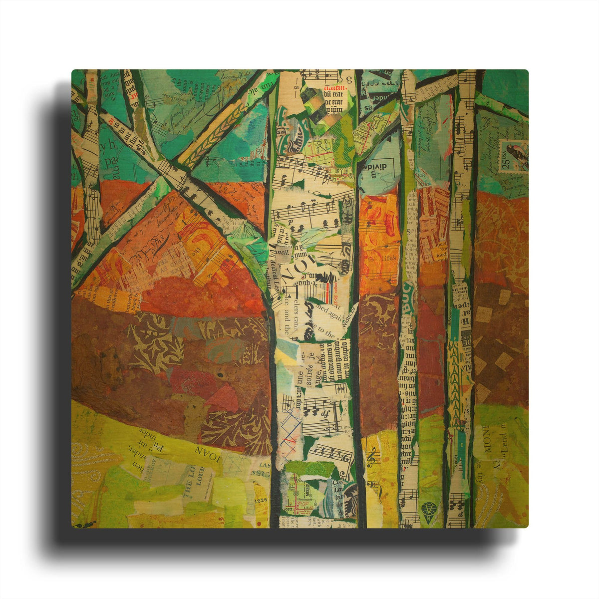 'Fall Trees 2' By St. Hilaire Elizabeth Gold Metal Wall Art