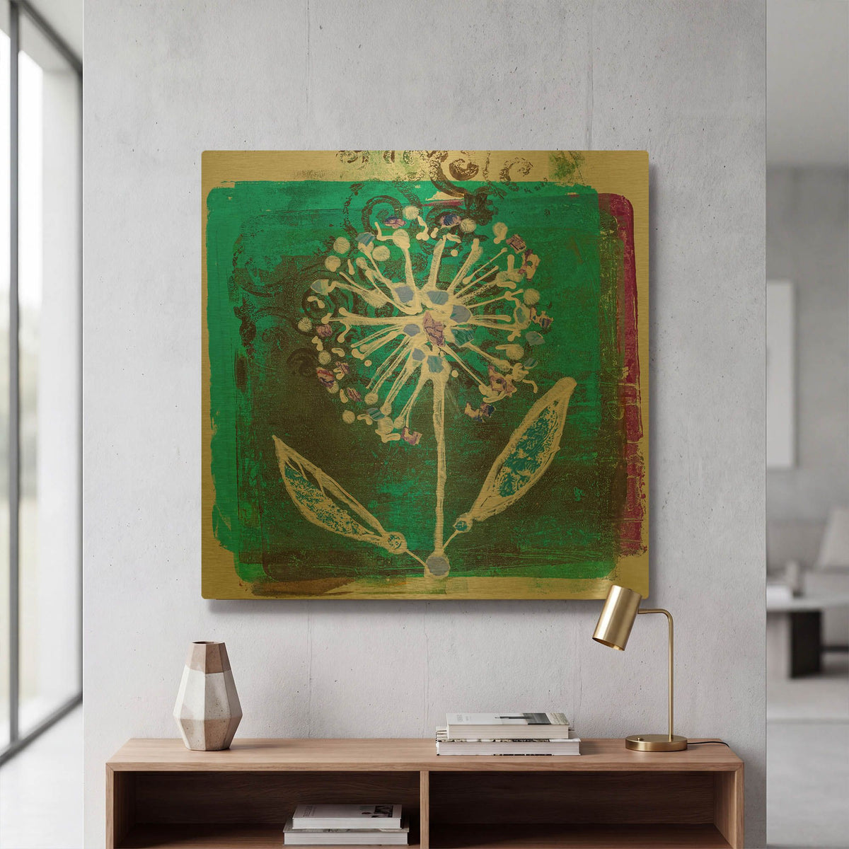 'Dandilion Blooms' By St. Hilaire Elizabeth Gold Metal Wall Art