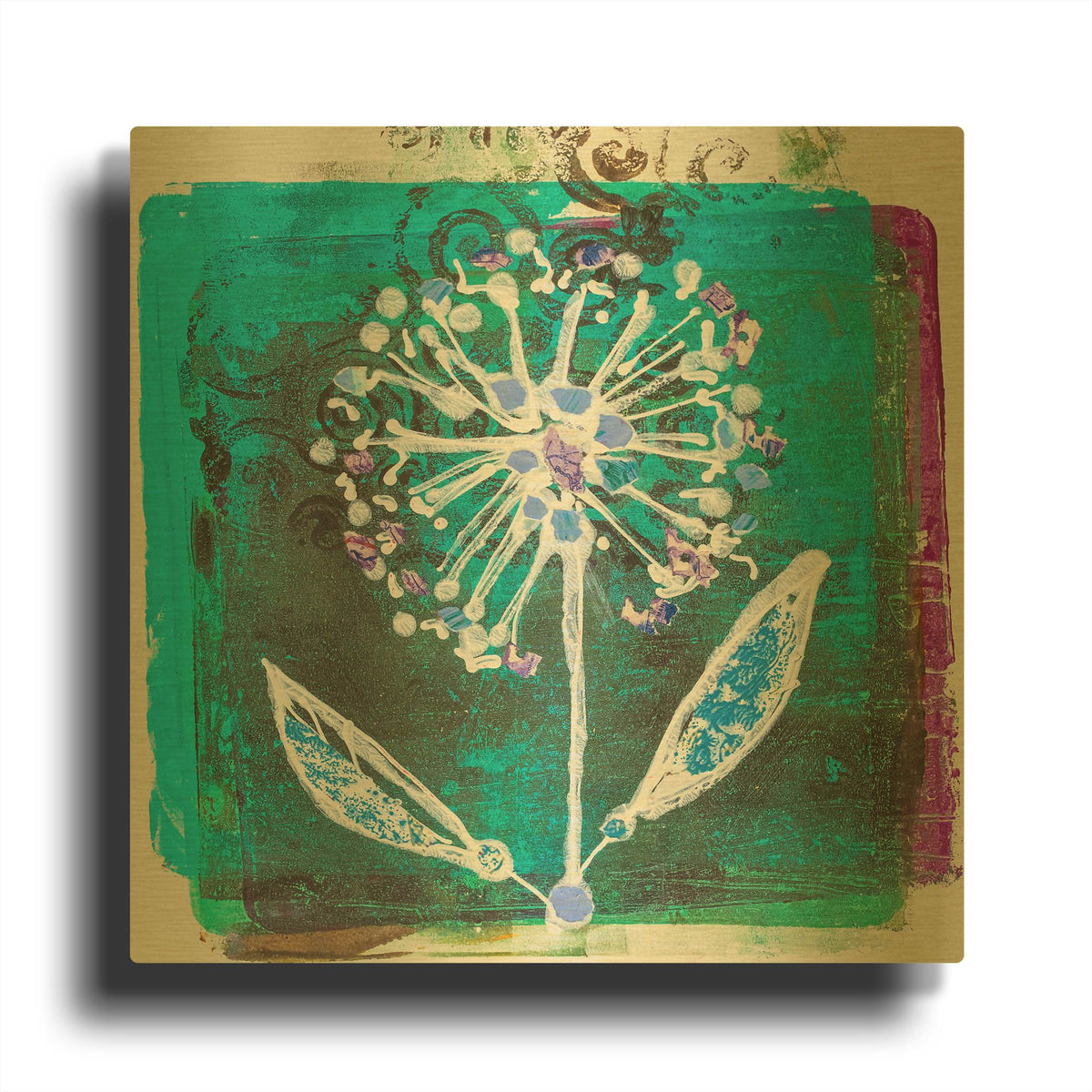 'Dandilion Blooms' By St. Hilaire Elizabeth Gold Metal Wall Art