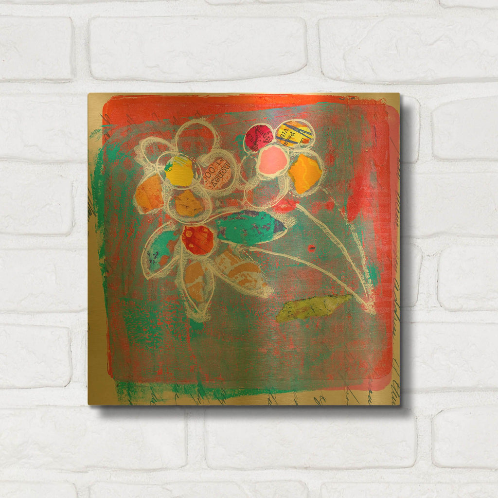 'Pastel Blooms' By St. Hilaire Elizabeth Gold Metal Wall Art
