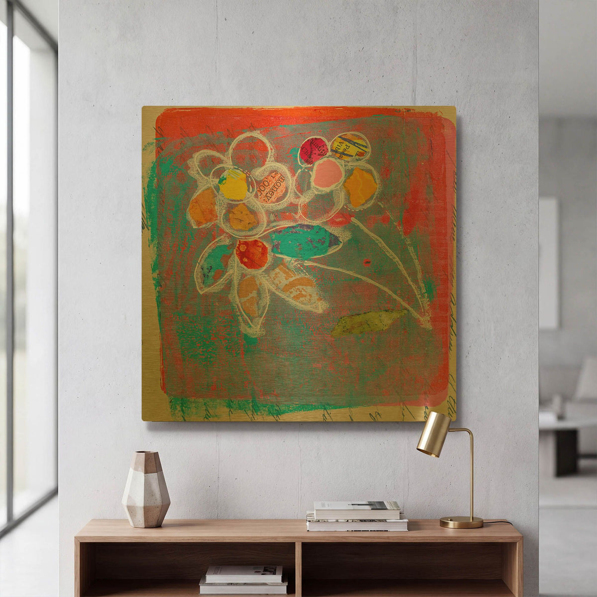 'Pastel Blooms' By St. Hilaire Elizabeth Gold Metal Wall Art