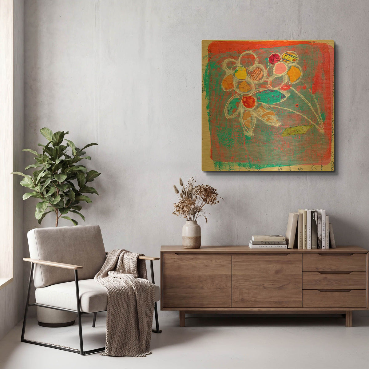 'Pastel Blooms' By St. Hilaire Elizabeth Gold Metal Wall Art