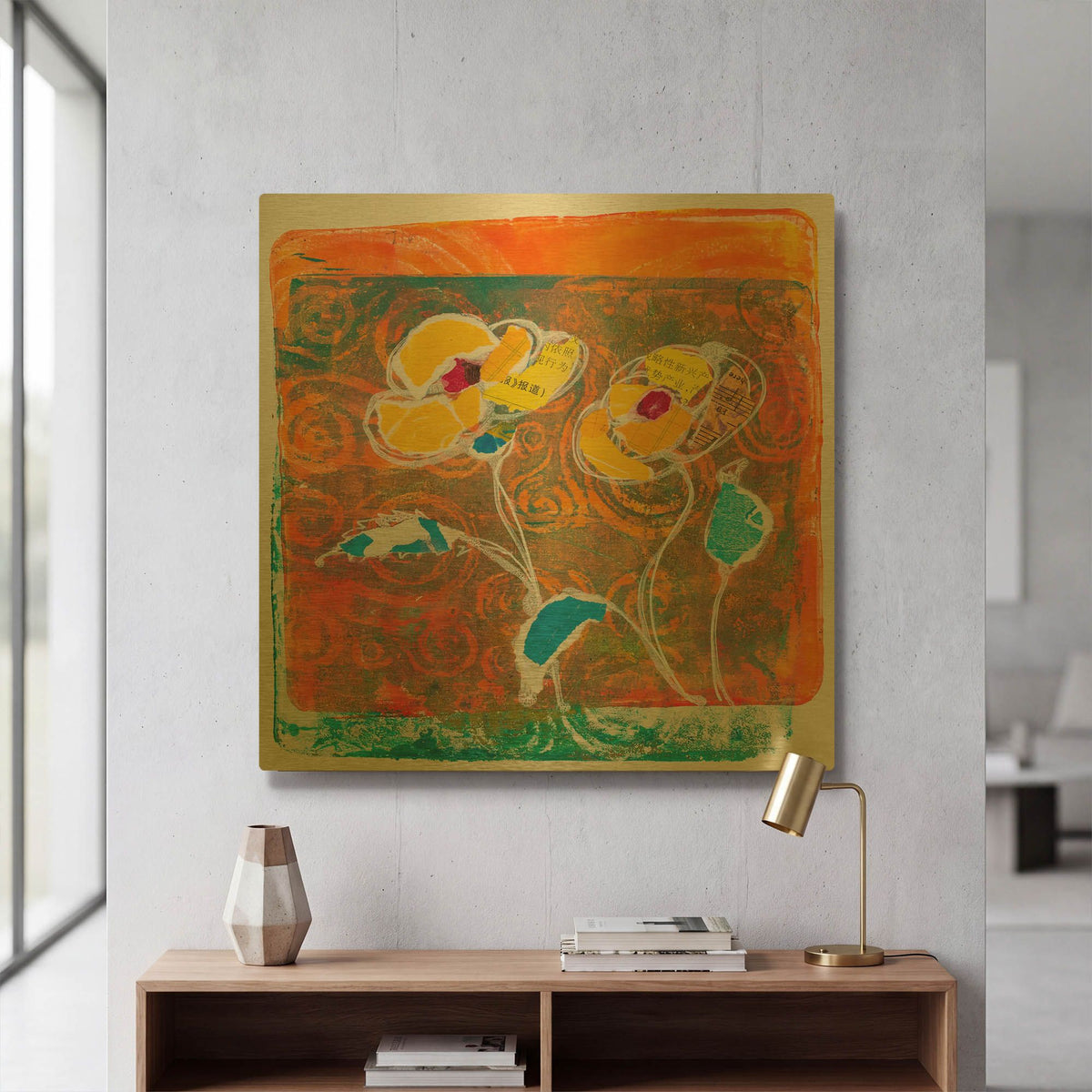 'Yellow Petals' By St. Hilaire Elizabeth Gold Metal Wall Art