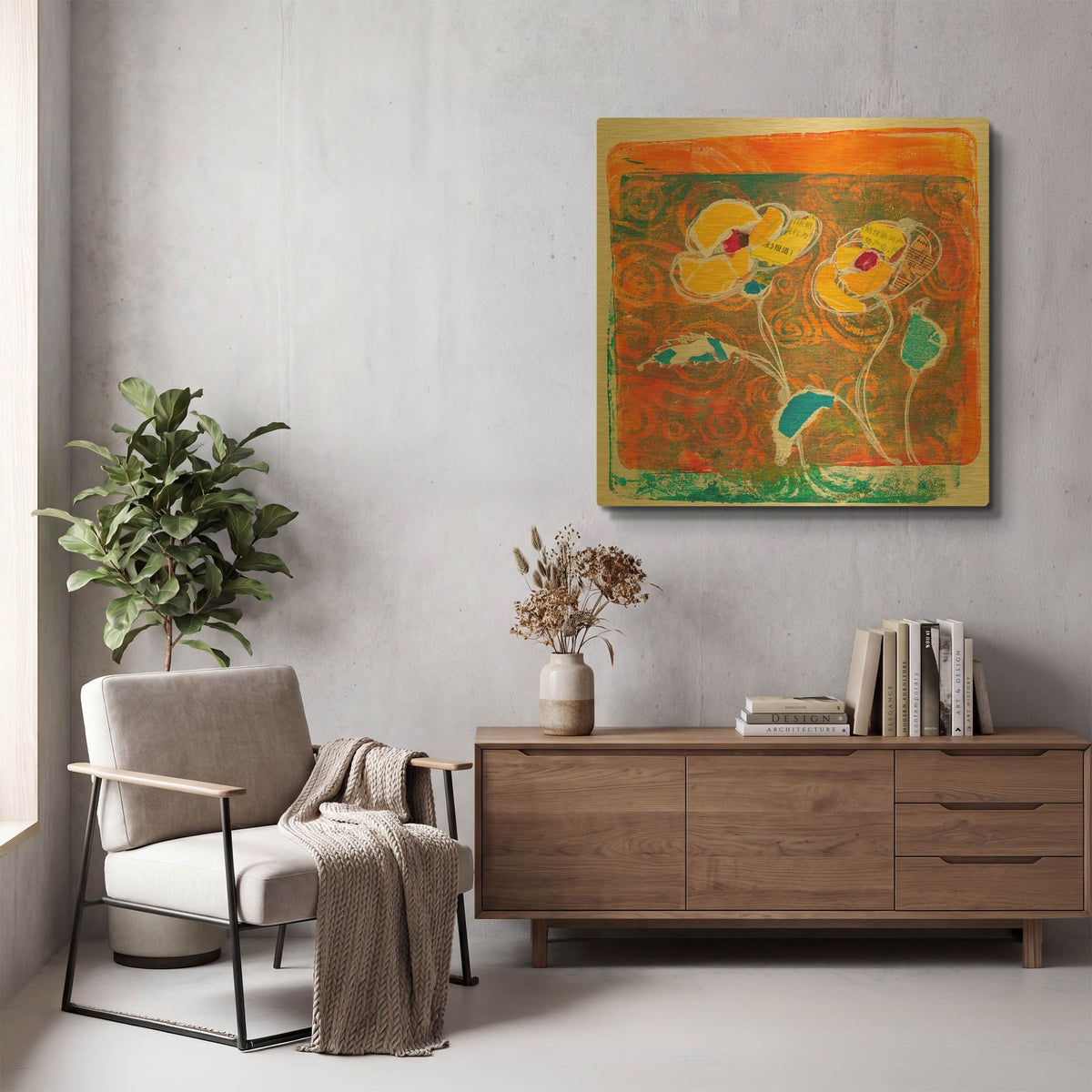 'Yellow Petals' By St. Hilaire Elizabeth Gold Metal Wall Art