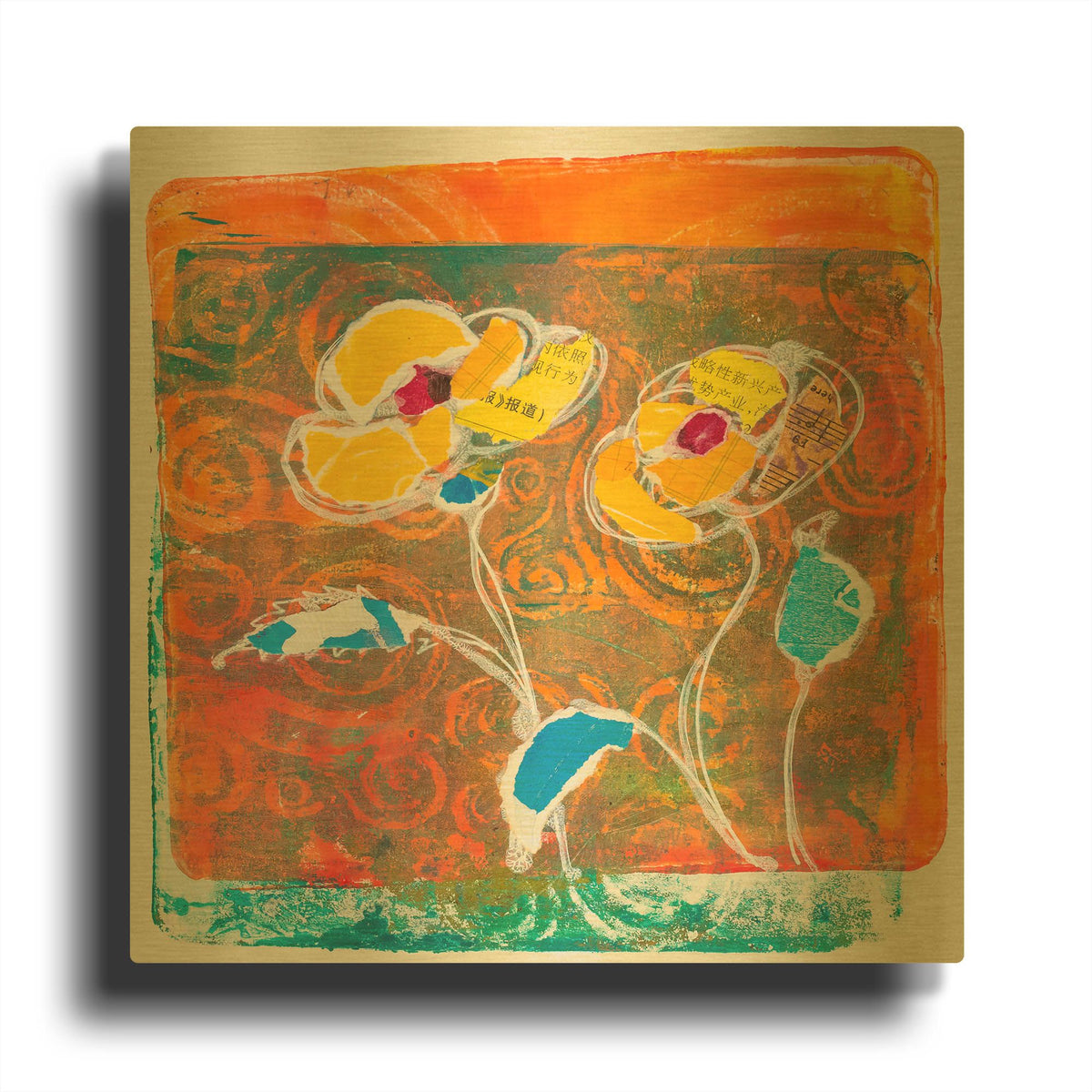 'Yellow Petals' By St. Hilaire Elizabeth Gold Metal Wall Art